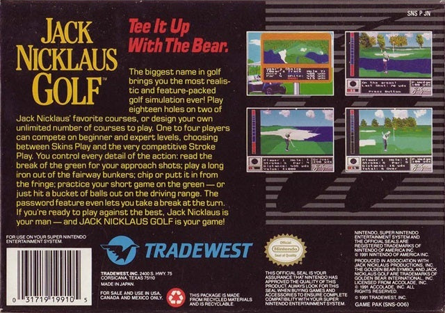 Jack Nicklaus Golf - (SNES) Super Nintendo [Pre-Owned] | J&L Game