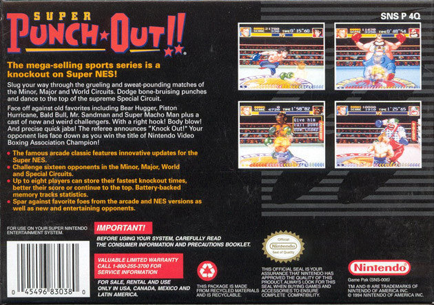 Super Punch-Out!! - (SNES) Super Nintendo [Pre-Owned] Video Games Nintendo   