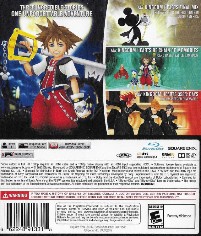 Kingdom Hearts HD 1.5 ReMIX (Greatest Hits) - (PS3) PlayStation 3