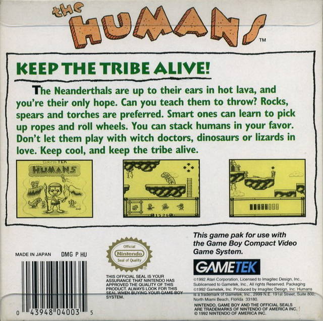 The Humans - (GB) Game Boy [Pre-Owned] Video Games GameTek   