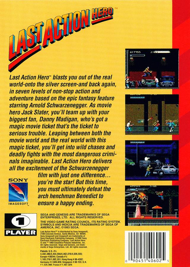 Last Action Hero - (SG) Sega Genesis [Pre-Owned] Video Games Sony   