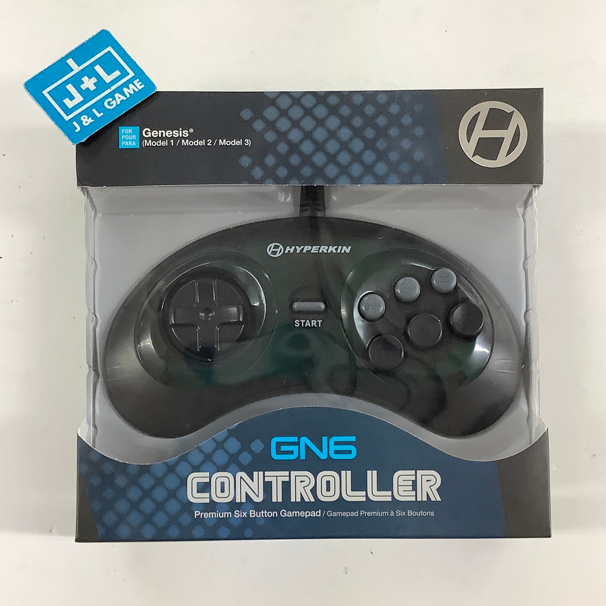 Hyperkin Sega Genesis GN6 Premium Six Button Gamepad Controller (Space Black) - Sega Genesis Accessories Hyperkin