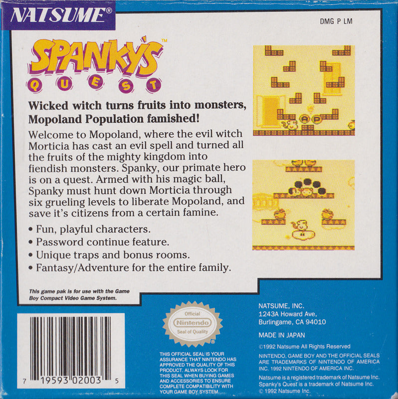 Spanky's Quest - (GB) Game Boy [Pre-Owned] Video Games Nintendo   
