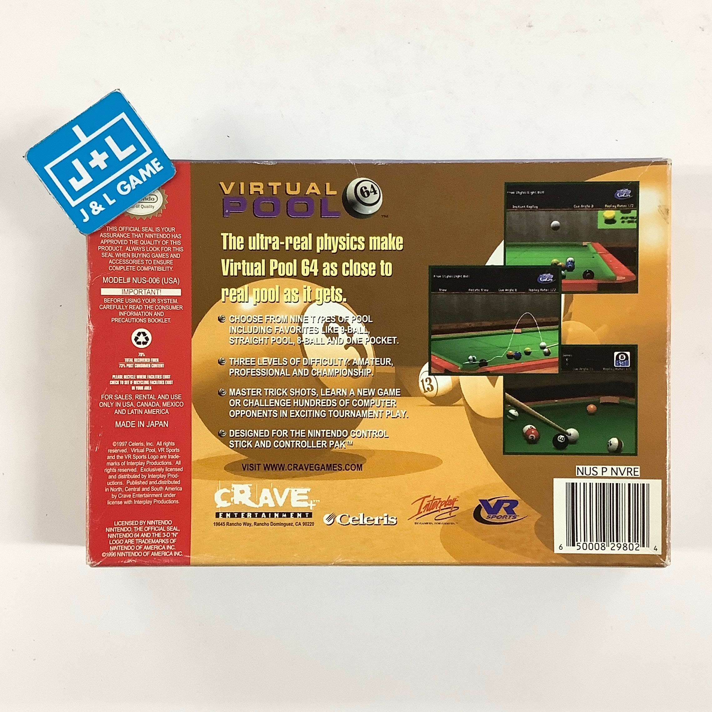 Virtual Pool 64 - (N64) Nintendo 64 [Pre-Owned] Video Games Crave