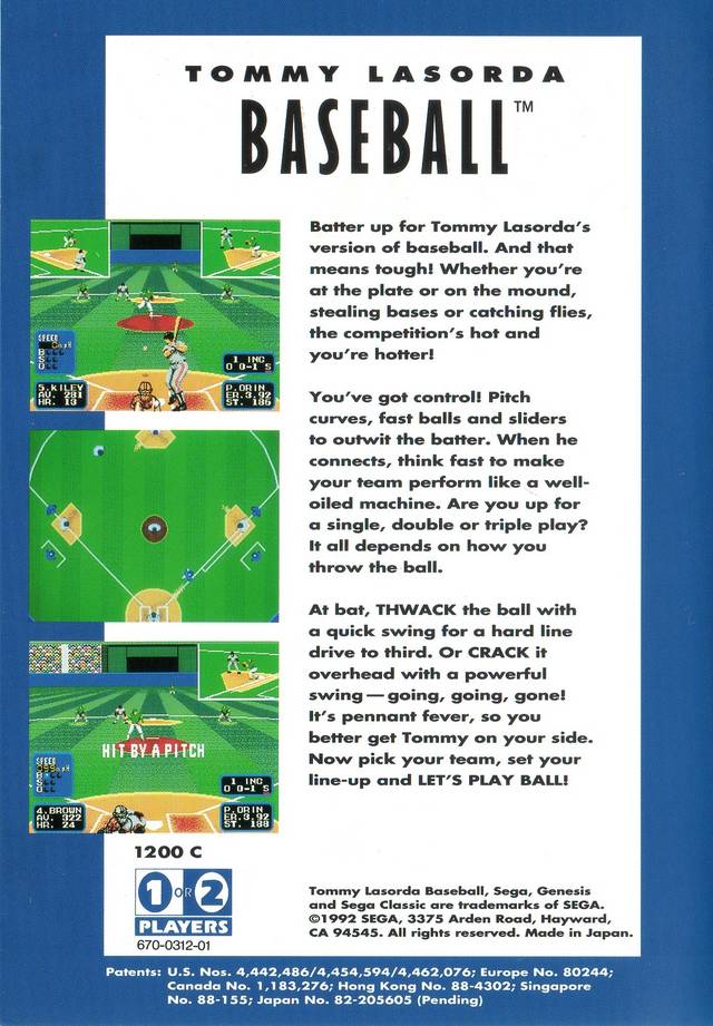 Tommy Lasorda Baseball - (SG) SEGA Genesis [Pre-Owned] Video Games Sega   