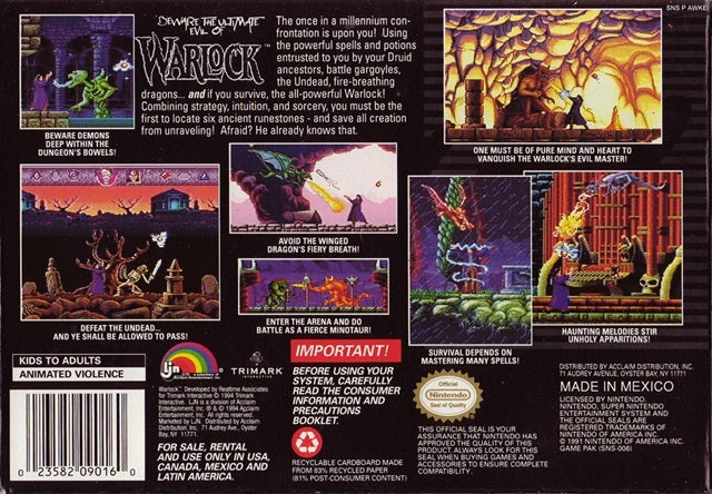 Warlock - (SNES) Super Nintendo [Pre-Owned] Video Games LJN Ltd.   