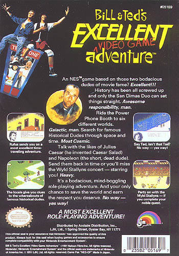 Bill & Ted's Excellent Video Game Adventure - (NES) Nintendo Entertainment System [Pre-Owned] Video Games LJN   