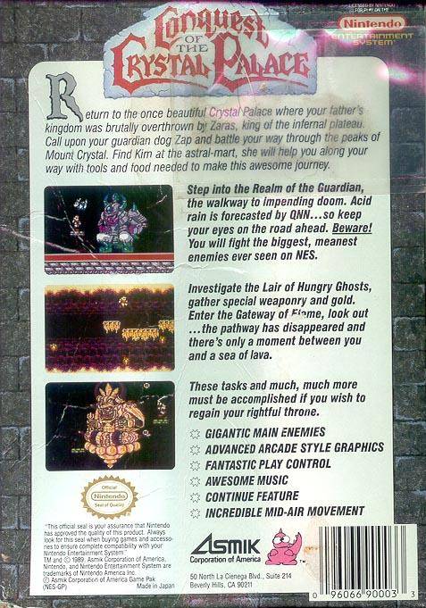 Conquest of the Crystal Palace - (NES) Nintendo Entertainment System [Pre-Owned] Video Games Asmik Corporation of America   
