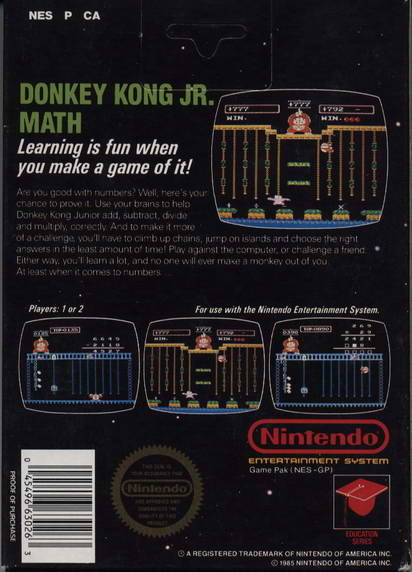 Donkey Kong Jr. Math - (NES) Nintendo Entertainment System [Pre-Owned] Video Games Nintendo   