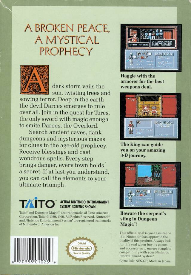 Dungeon Magic: Sword of the Elements - (NES) Nintendo Entertainment System [Pre-Owned] Video Games Taito Corporation   