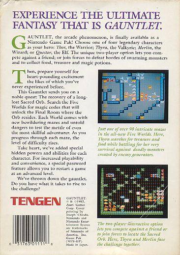 Gauntlet (Tengen Unlicensed) - (NES) Nintendo Entertainment System [Pre-Owned] Video Games Tengen   