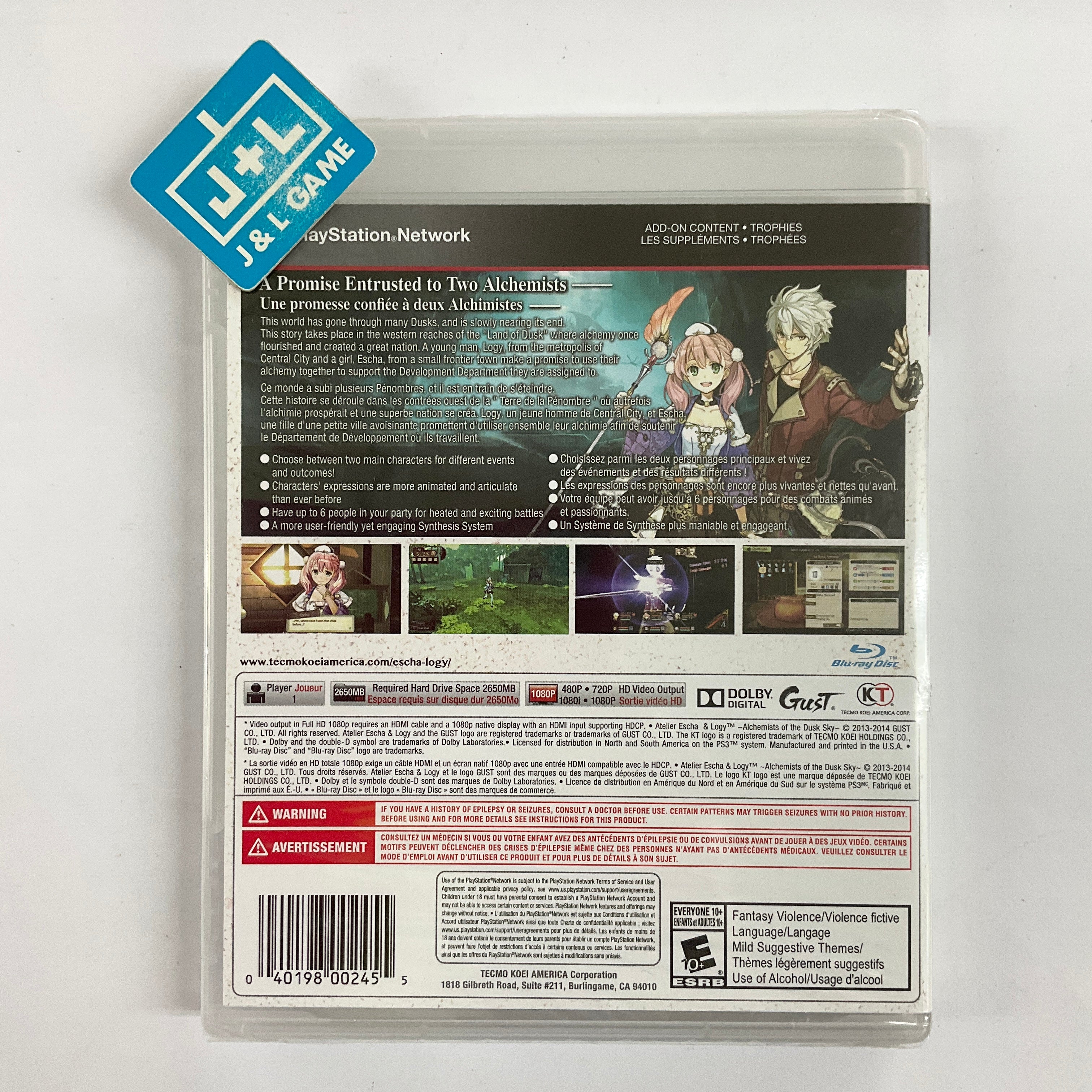 Atelier Escha & Logy: Alchemists of the Dusk Sky - (PS3) PlayStation 3 Video Games Tecmo Koei Games   