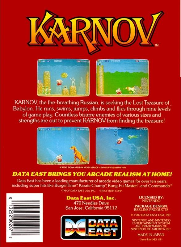 Karnov - (NES) Nintendo Entertainment System [Pre-Owned] Video Games Data East   