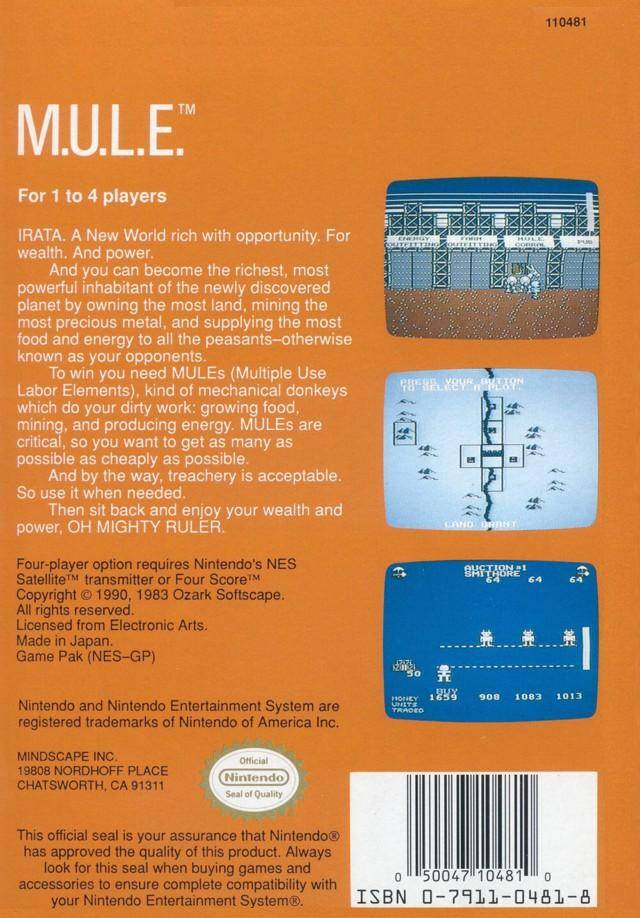 M.U.L.E. - (NES) Nintendo Entertainment System [Pre-Owned] Video Games Mindscape   