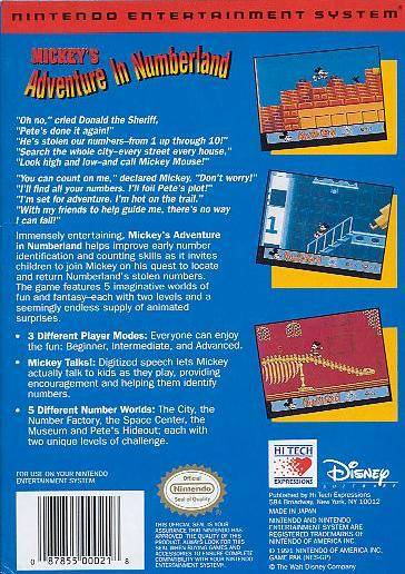 Mickey's Adventures in Numberland - (NES) Nintendo Entertainment System [Pre-Owned]