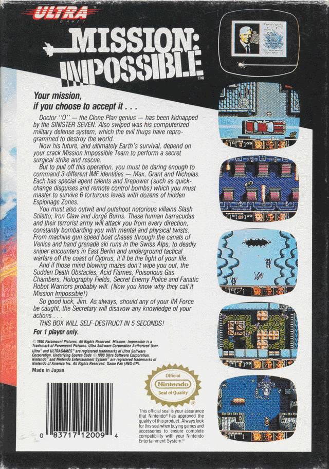 Mission: Impossible - (NES) Nintendo Entertainment System [Pre-Owned] Video Games Ultra   