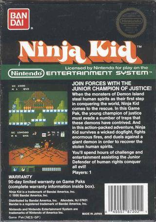 Ninja Kid - (NES) Nintendo Entertainment System [Pre-Owned] Video Games Bandai   