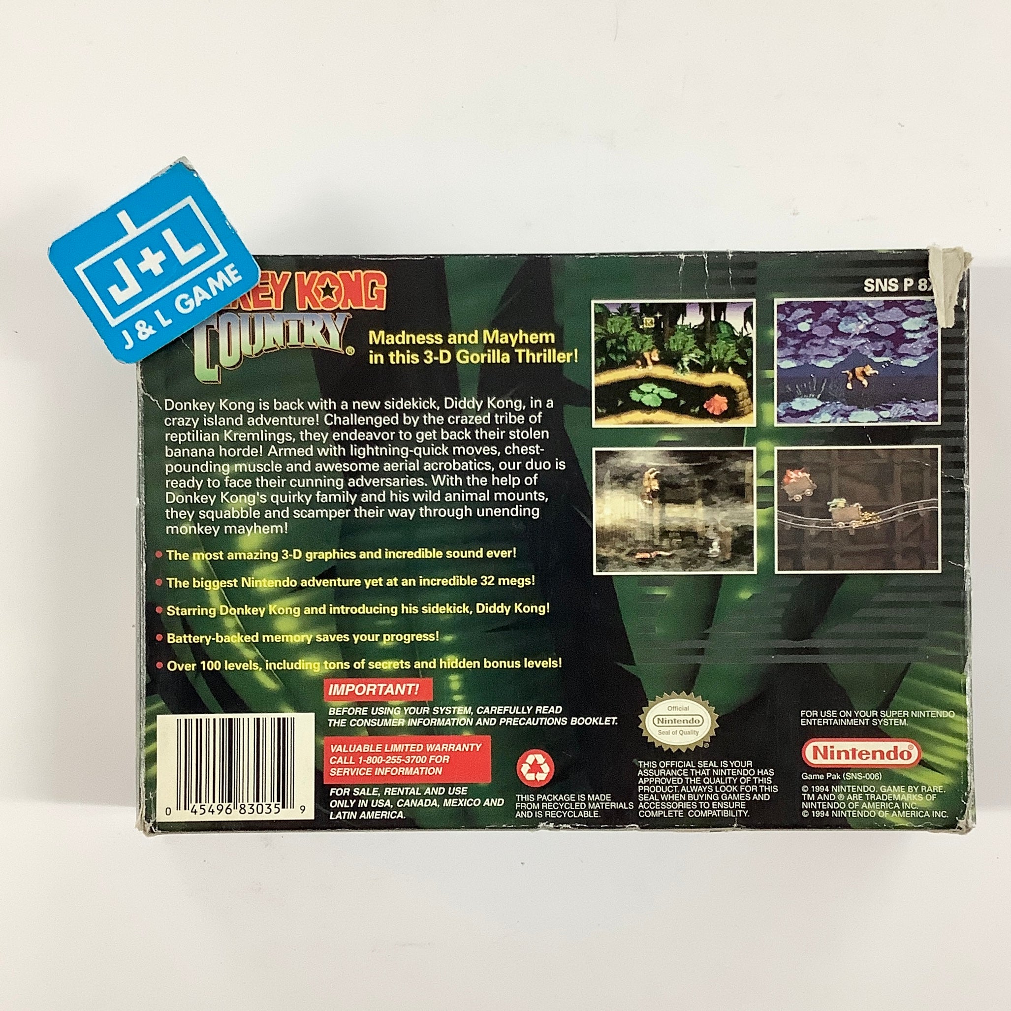 Donkey Kong Country - (SNES) Super Nintendo [Pre-Owned] Video Games Nintendo