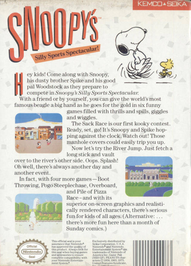 Snoopy's Silly Sports Spectacular - (NES) Nintendo Entertainment System [Pre-Owned] Video Games Kemco   