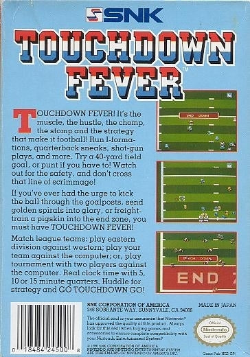 Touchdown Fever - (NES) Nintendo Entertainment System [Pre-Owned] Video Games SNK   