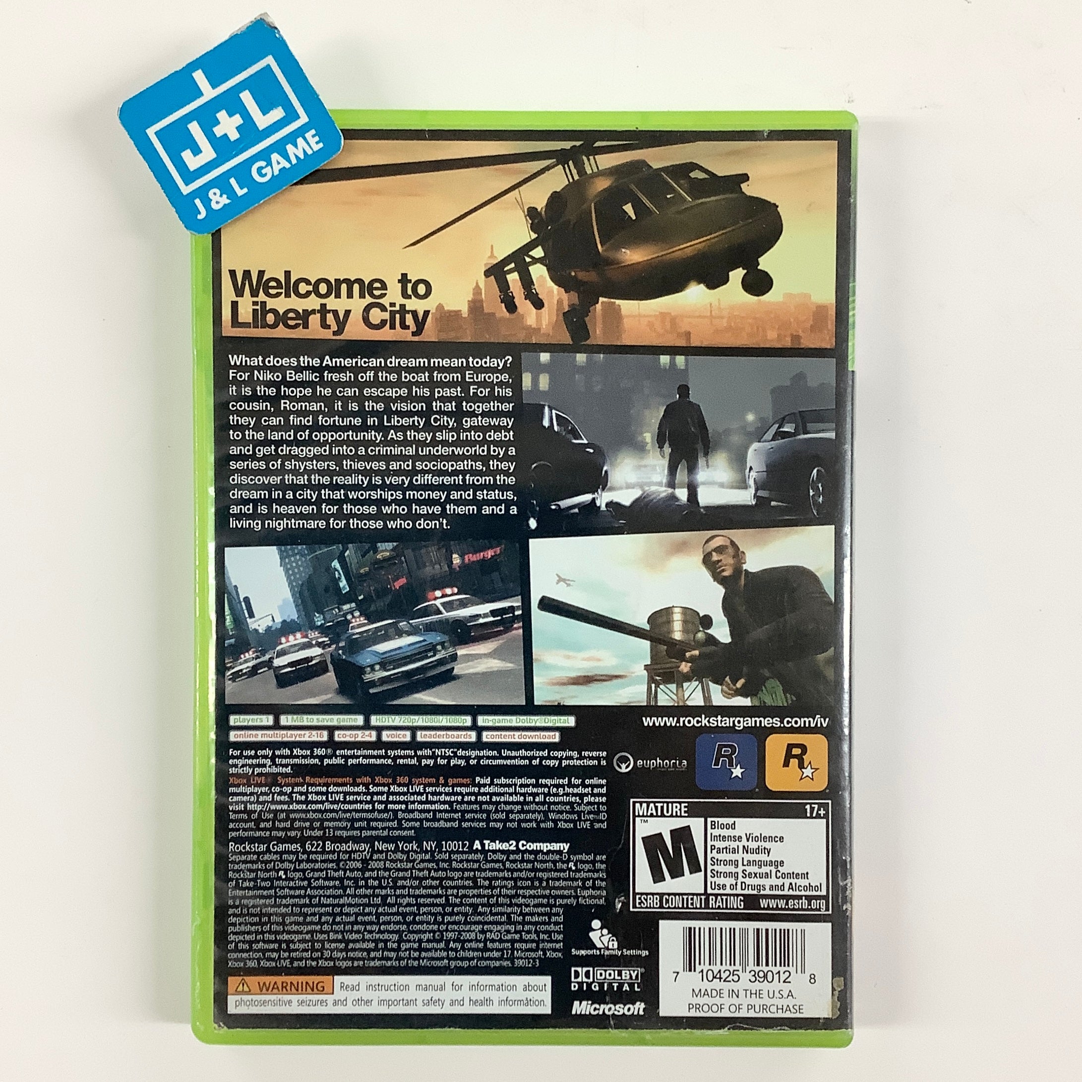 Grand Theft Auto IV - Xbox 360 [Pre-Owned] Video Games Rockstar Games