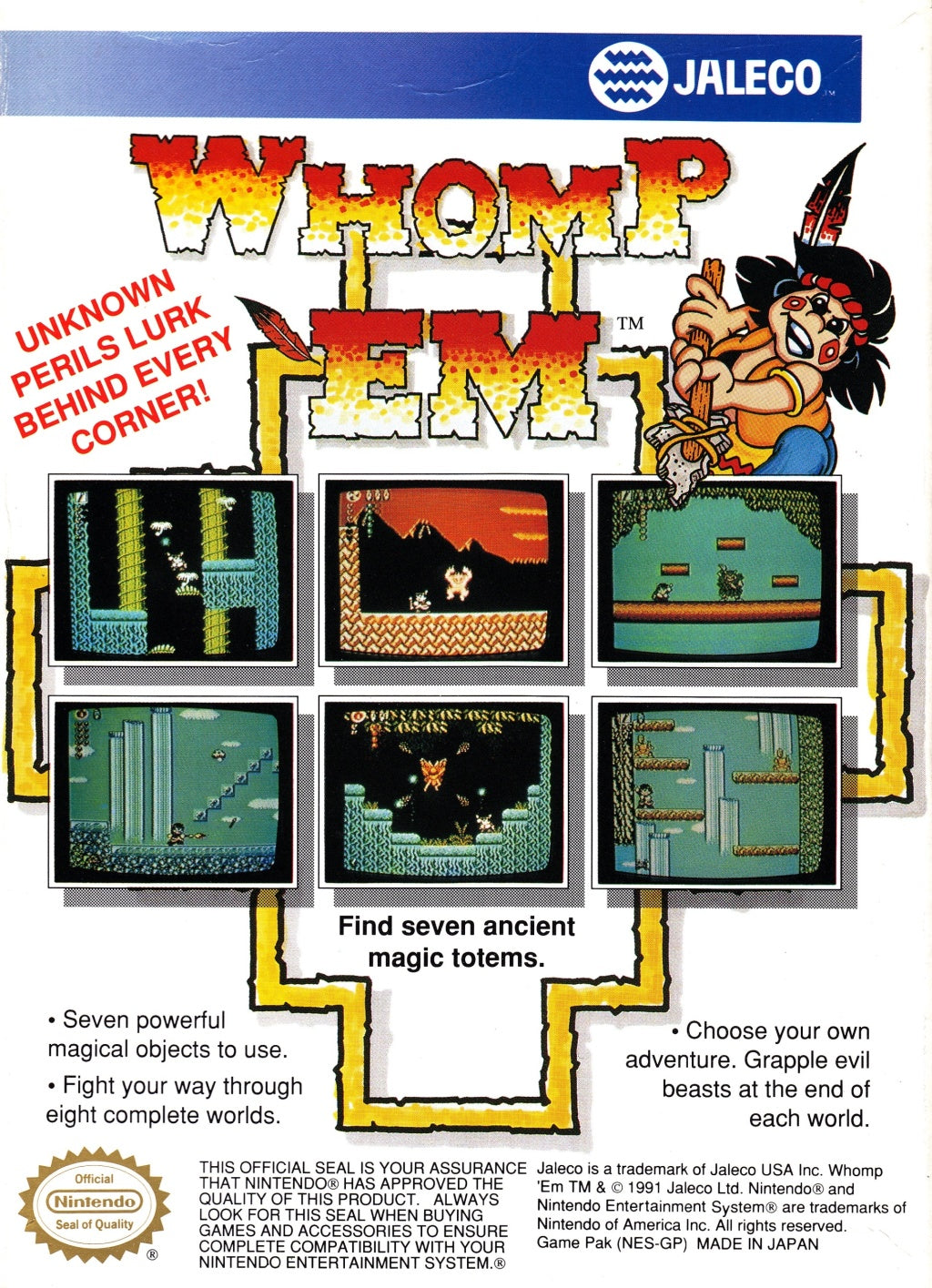 Whomp 'Em - (NES) Nintendo Entertainment System [Pre-Owned] Video Games Jaleco   