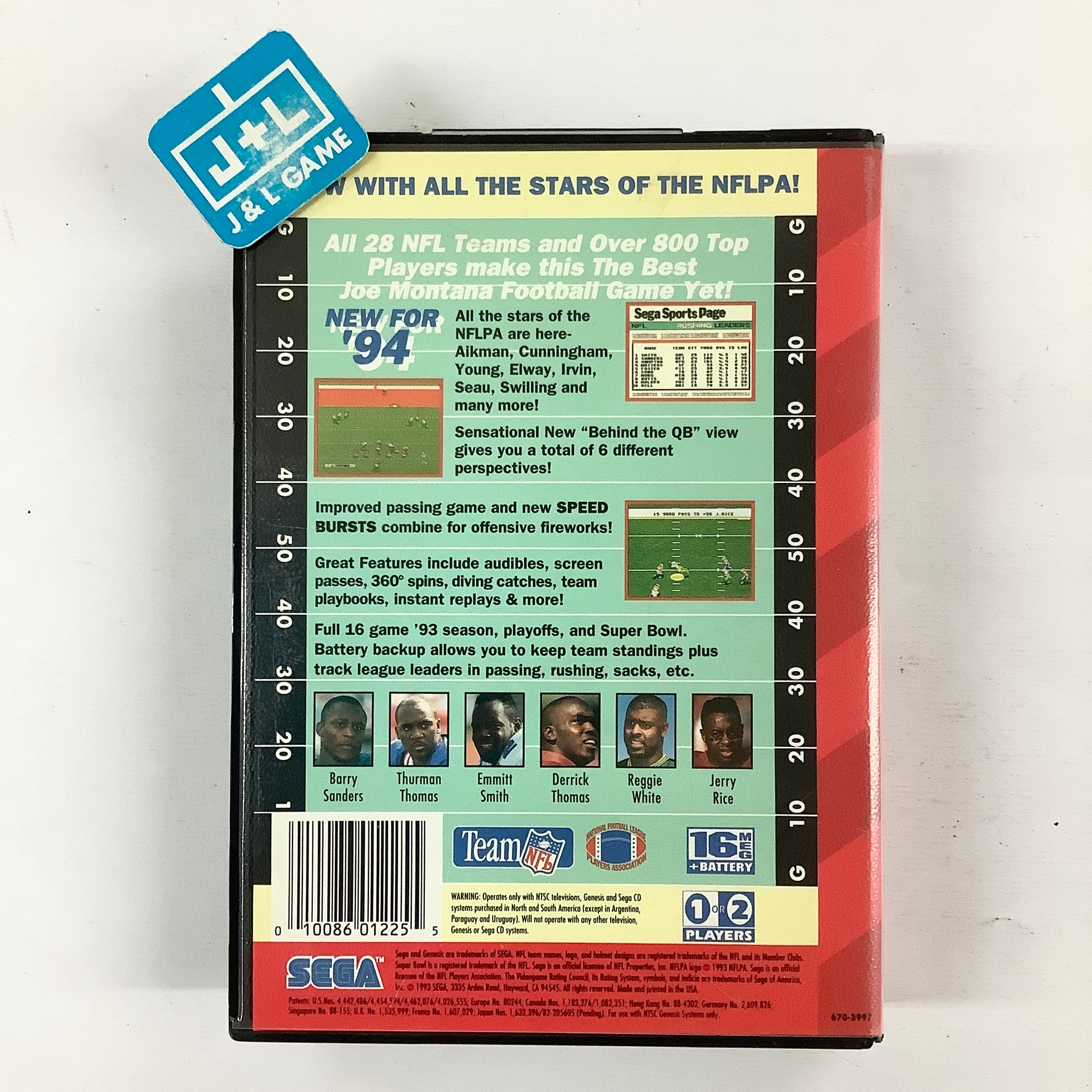 NFL Football '94 Starring Joe Montana - (SG) SEGA Genesis [Pre-Owned] Video Games Sega   