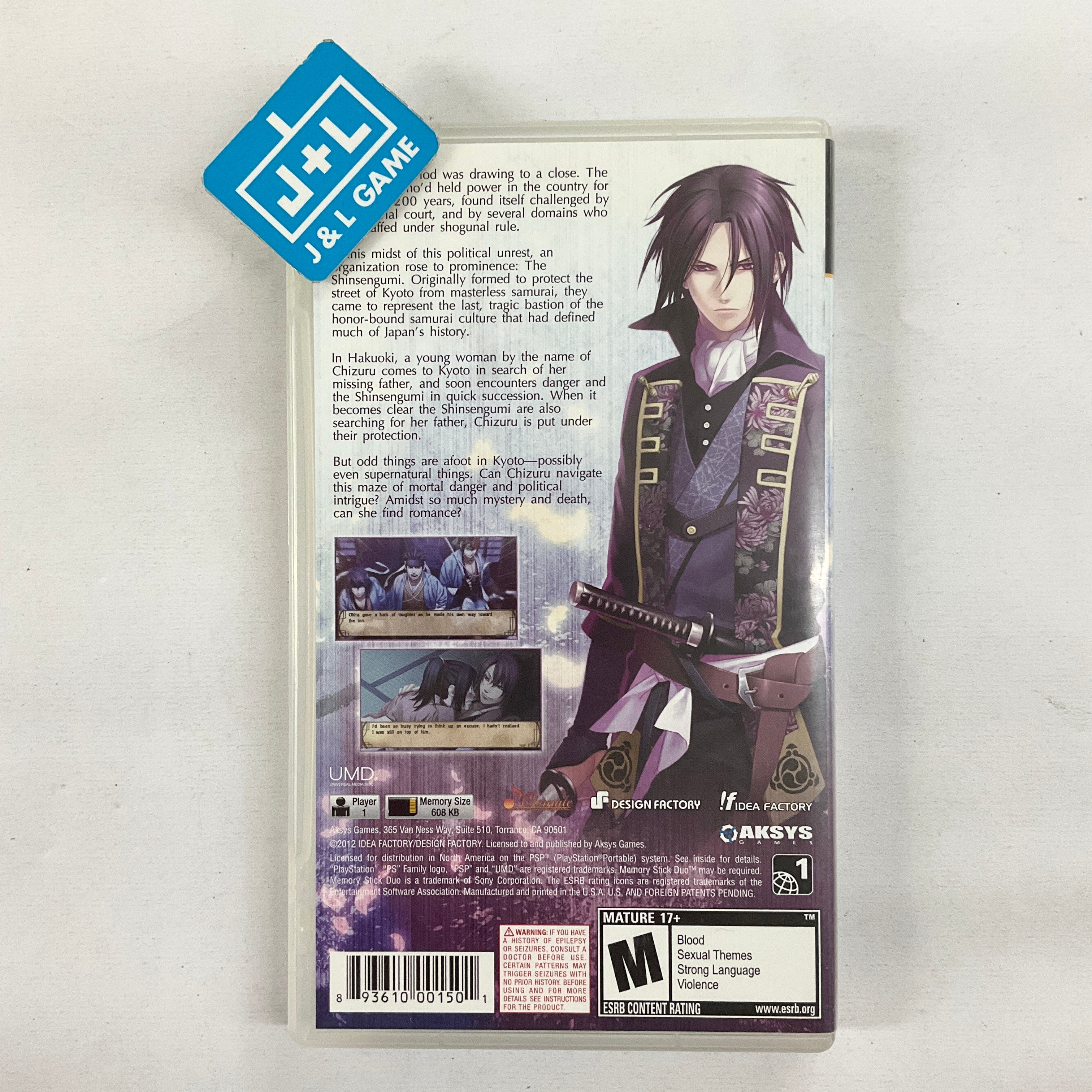 Hakuoki: Demon of the Fleeting Blossom - Sony PSP [Pre-Owned] Video Games Aksys Games   