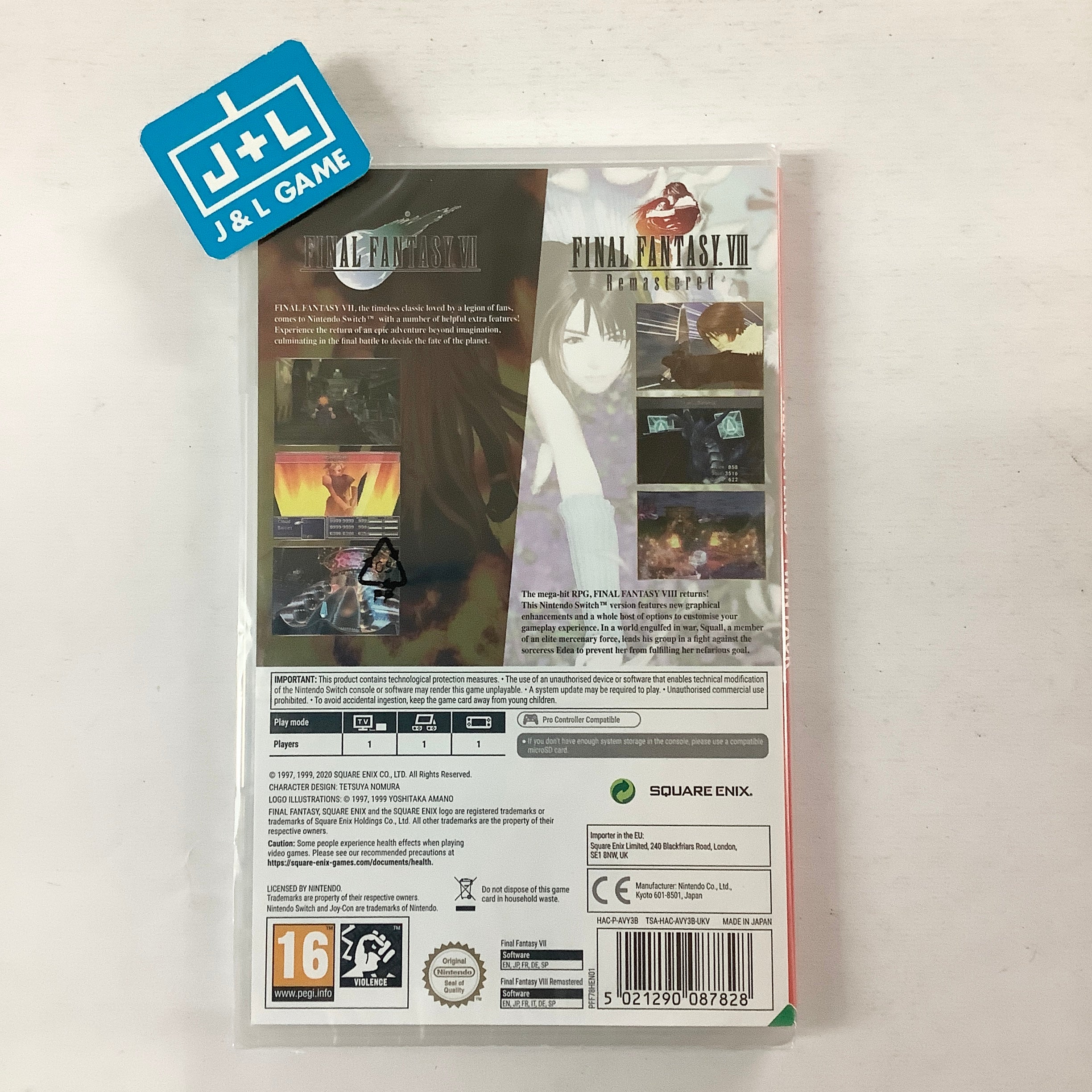 Final Fantasy VII & Final Fantasy VIII Remastered Twin Pack - (NSW) Nintendo Switch (European Import) Video Games Square Enix   