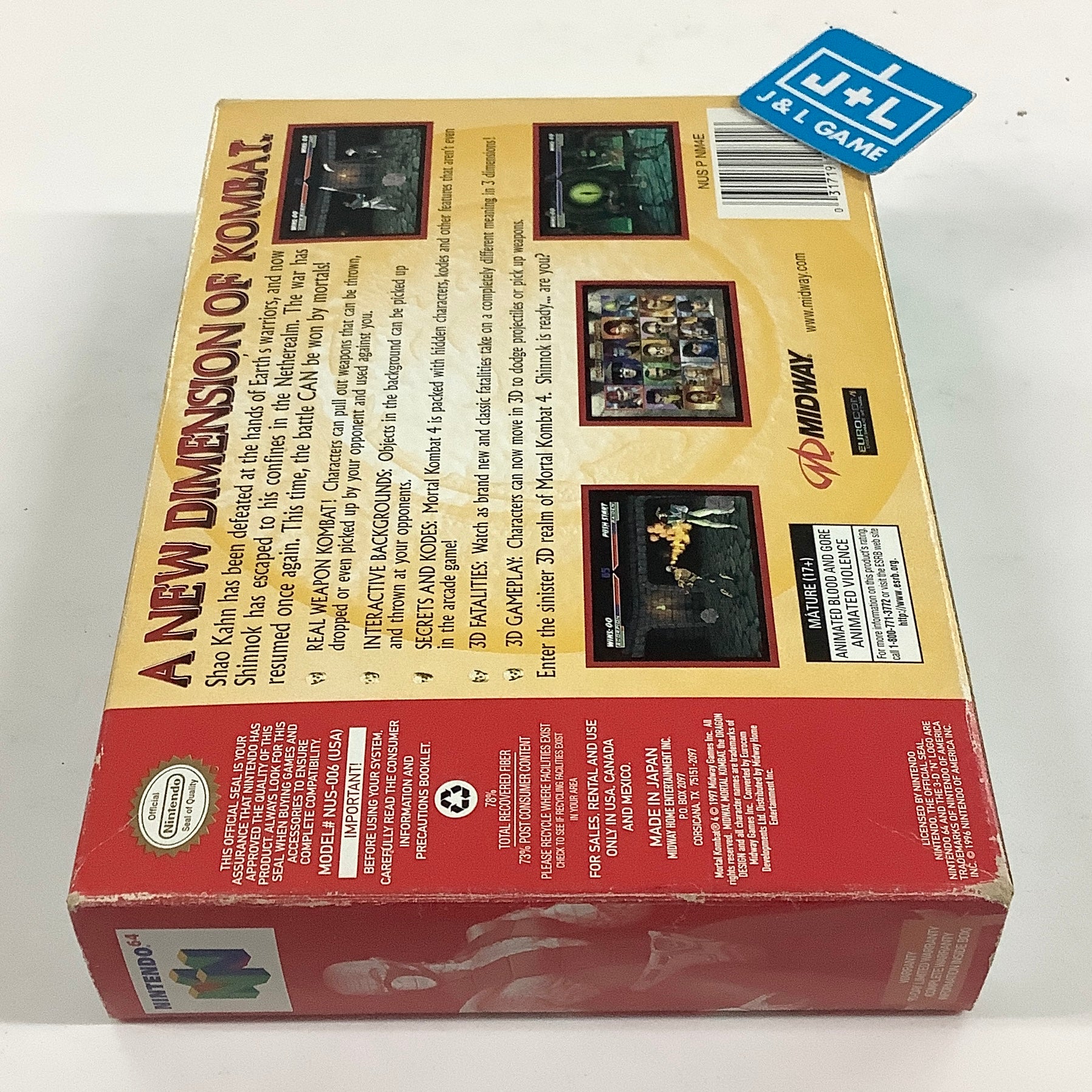 Mortal Kombat 4 - (N64) Nintendo 64 [Pre-Owned] Video Games Midway