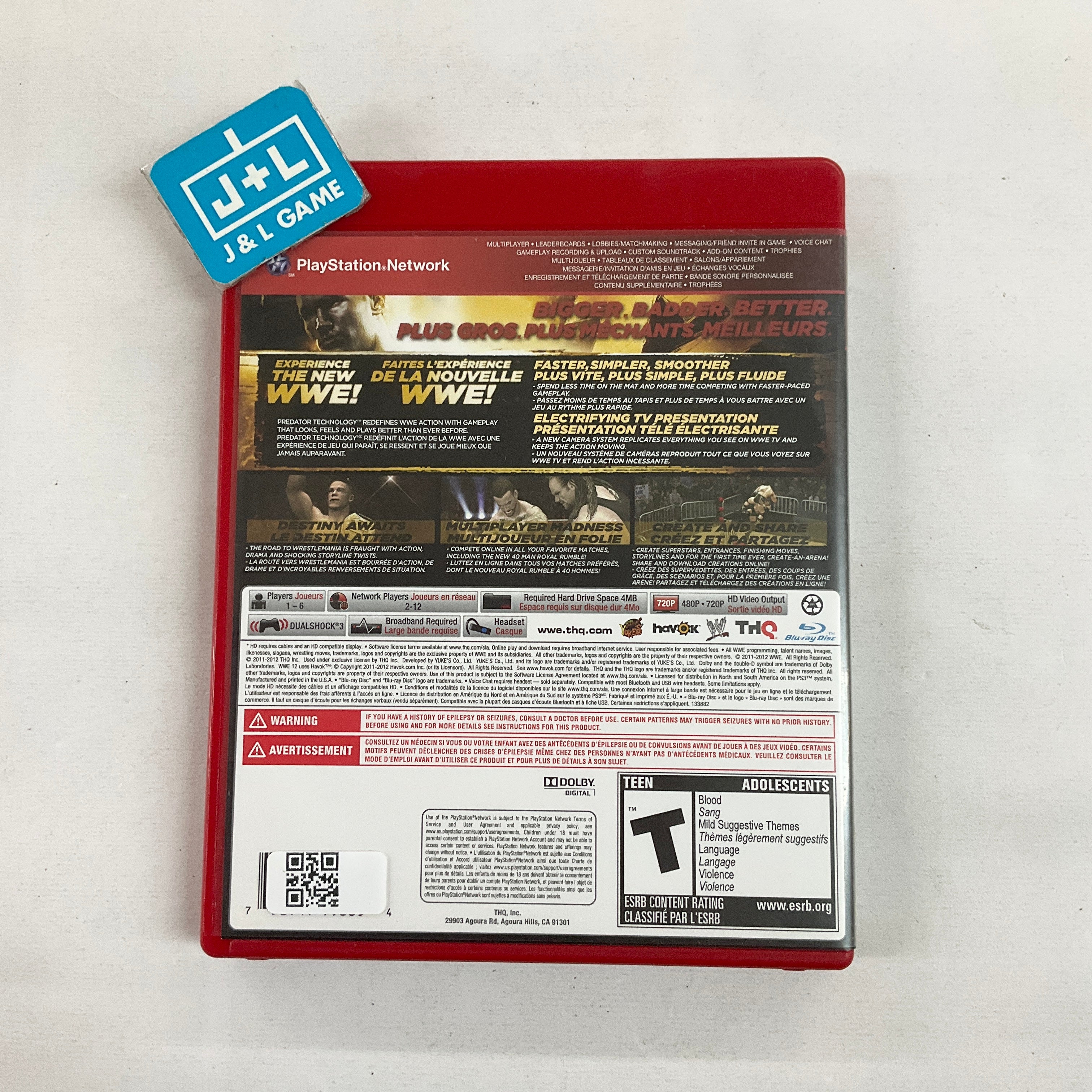 WWE '12 (Greatest Hits) - (PS3) PlayStation 3 [Pre-Owned] Video Games THQ