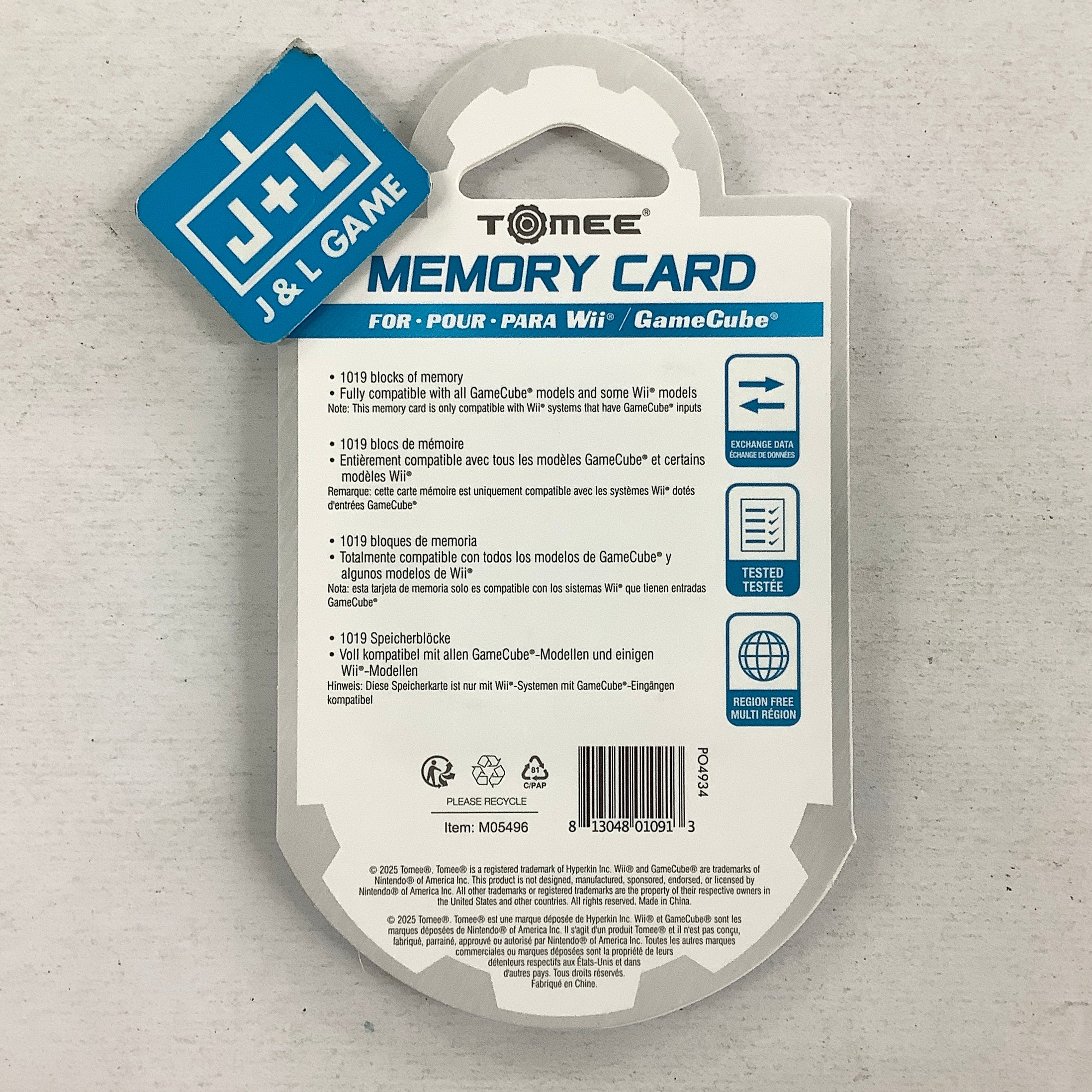 Tomee Wii/Gamecube 64MB Memory Card (1019 Blocks) (GC) Nintendo GameCube ACCESSORIES Hyperkin