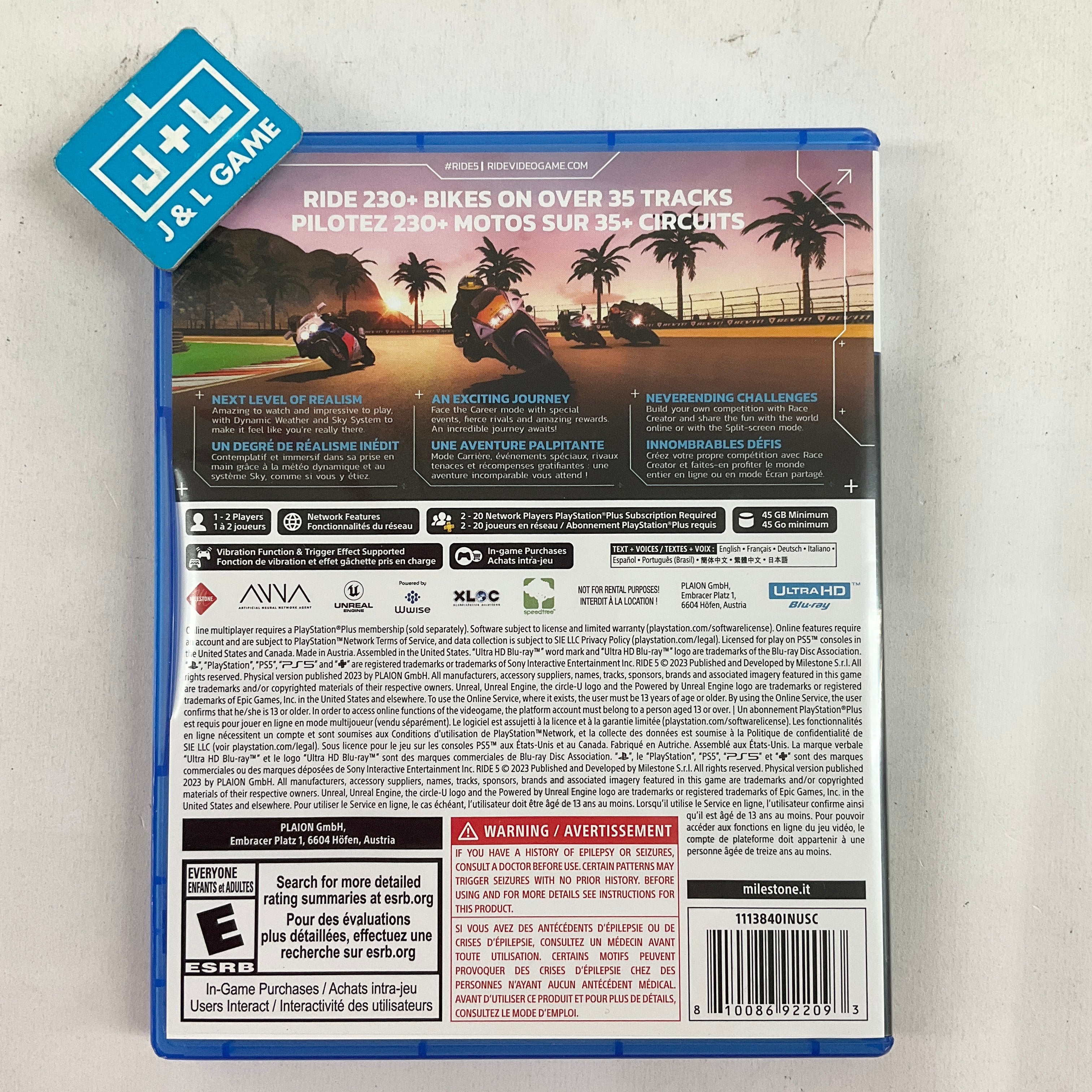 RIDE 5 - (PS5) PlayStation 5 [Pre-Owned] Video Games Milestone S.r.l