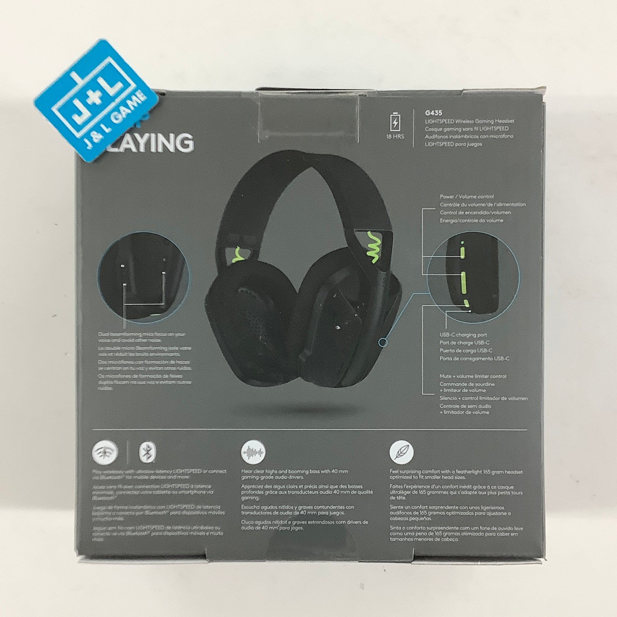 Logitech G435 Lightspeed & Bluetooth Wireless Gaming Headset - Lightweight Over-Ear Headphones, Built-in mics, 18h Battery, Dolby Atmos, PC, PS4, PS5, Nintendo Switch/Switch 2, Mobile - Black ACCESSORIES Logitech G