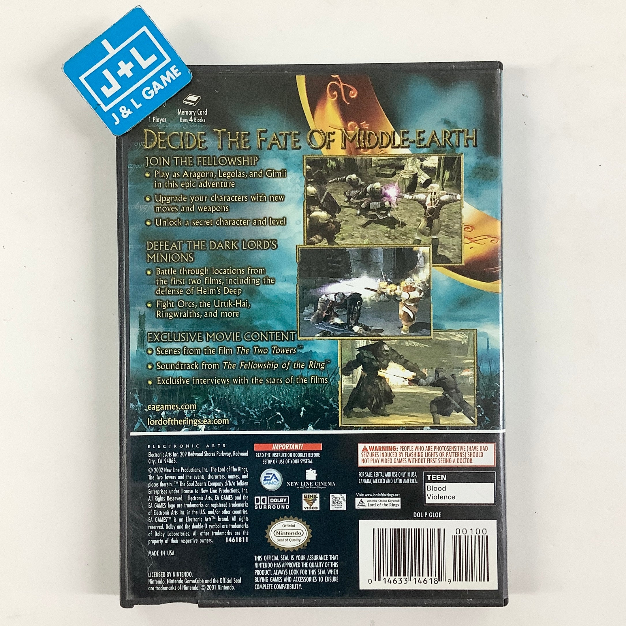 The Lord of the Rings: The Two Towers - (GC) GameCube [Pre-Owned] Video Games EA Games