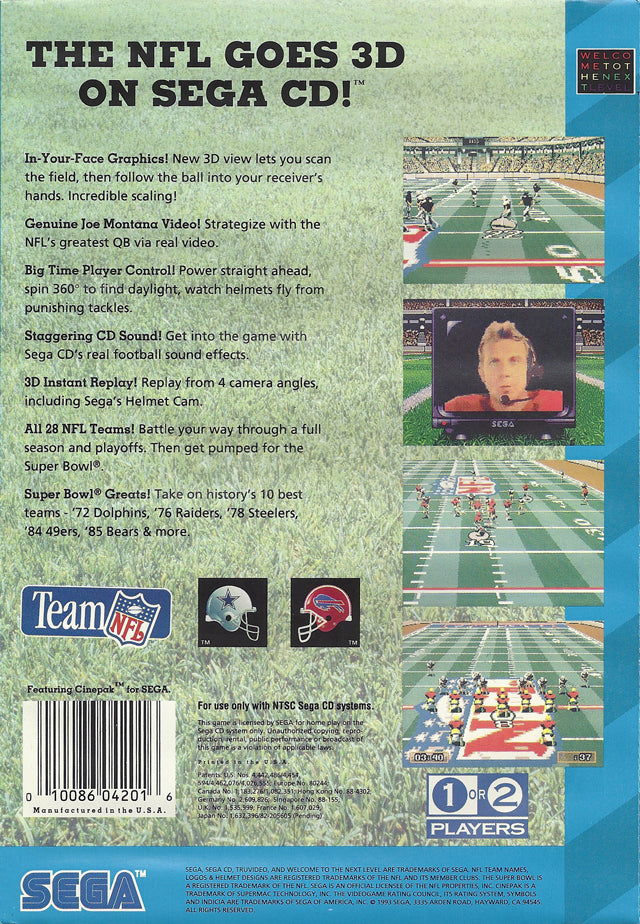 Joe Montana's NFL Football - (SCD) SEGA CD [Pre-Owned]