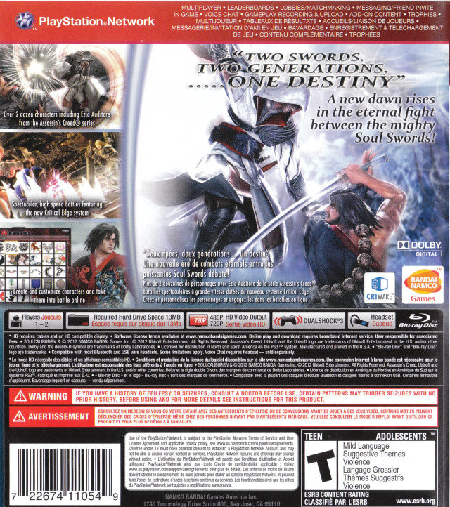 SoulCalibur V (Greatest Hits) - (PS3) Playstation 3 [Pre-Owned] Video Games Bandai Namco Games