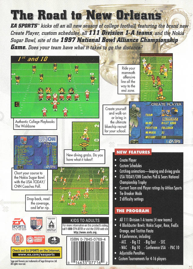 College Football USA 97 - (SG) SEGA Genesis [Pre-Owned]