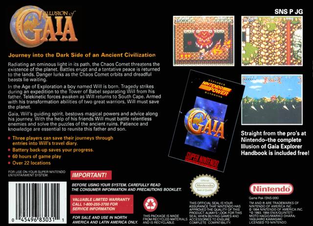 Illusion of Gaia - (SNES) Super Nintendo [Pre-Owned] Video Games Nintendo