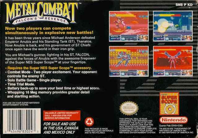 Metal Combat: Falcon's Revenge - (SNES) Super Nintendo [Pre-Owned] Video Games Nintendo   
