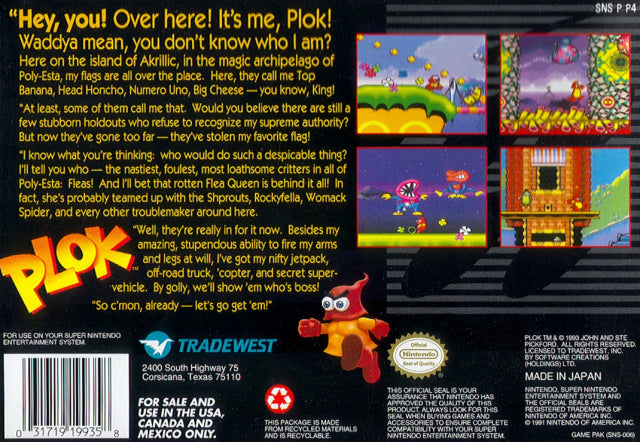 Plok - (SNES) Super Nintendo [Pre-Owned]