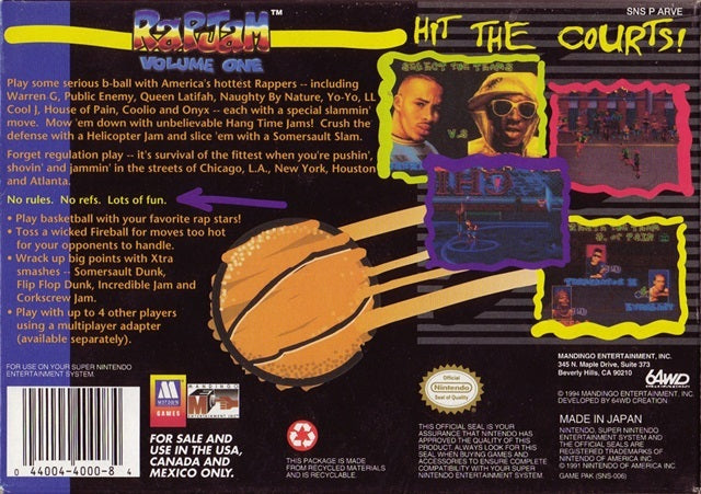 Rap Jam: Volume One - (SNES) Super Nintendo [Pre-Owned] | J&L Game