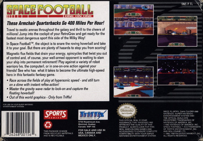 Space Football: One on One - (SNES) Super Nintendo [Pre-Owned] Video Games Triffix   