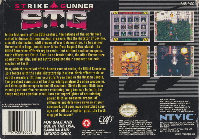 Strike Gunner S.T.G - (SNES) Super Nintendo [Pre-Owned] Video Games NTVIC   