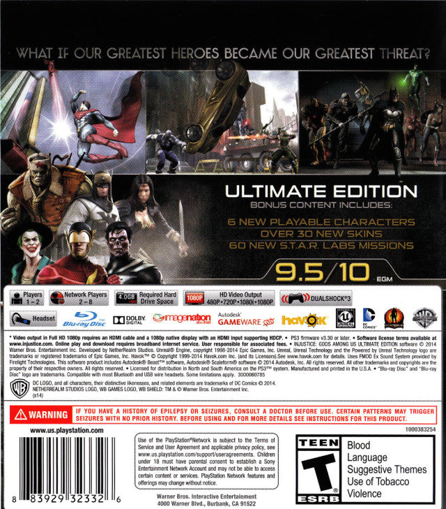 Injustice: Gods Among Us - Ultimate Edition (Greatest Hits) - (PS3) PlayStation 3 Video Games Warner Bros. Interactive Entertainment   