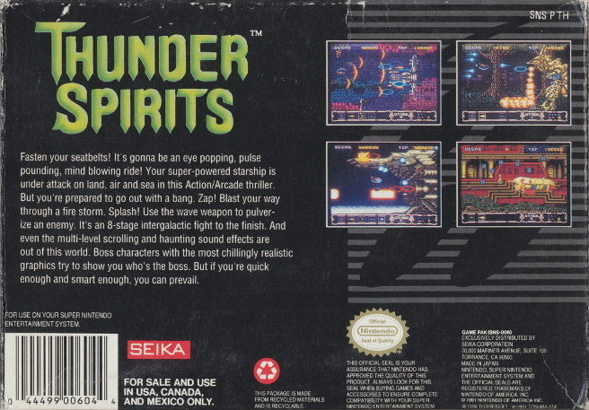 Thunder Spirits - (SNES) Super Nintendo [Pre-Owned] Video Games Seika Corp.   