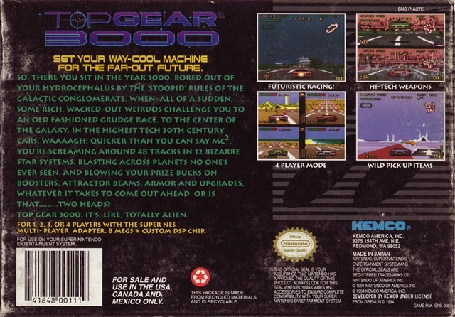 top gear 3000 secret bonus b Top Gear 3000 SNES Super Nintendo