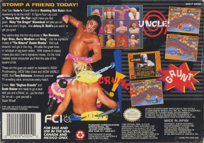 WCW Super Brawl Wrestling - (SNES) Super Nintendo [Pre-Owned] Video Games FCI, Inc.   