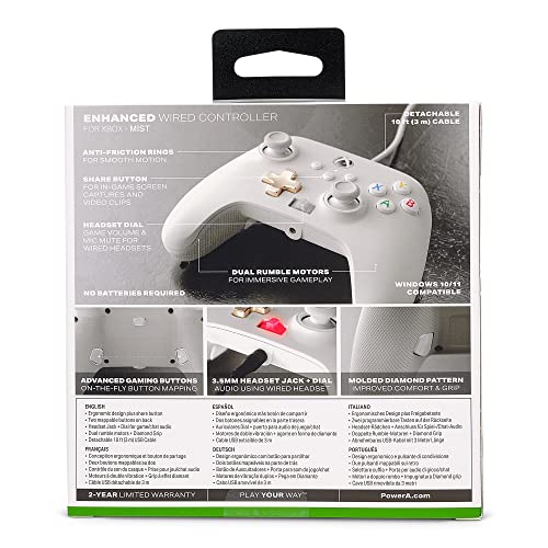 PowerA Enhanced Wired Controller (Mist) - (XSX) Xbox Series X Accessories PowerA