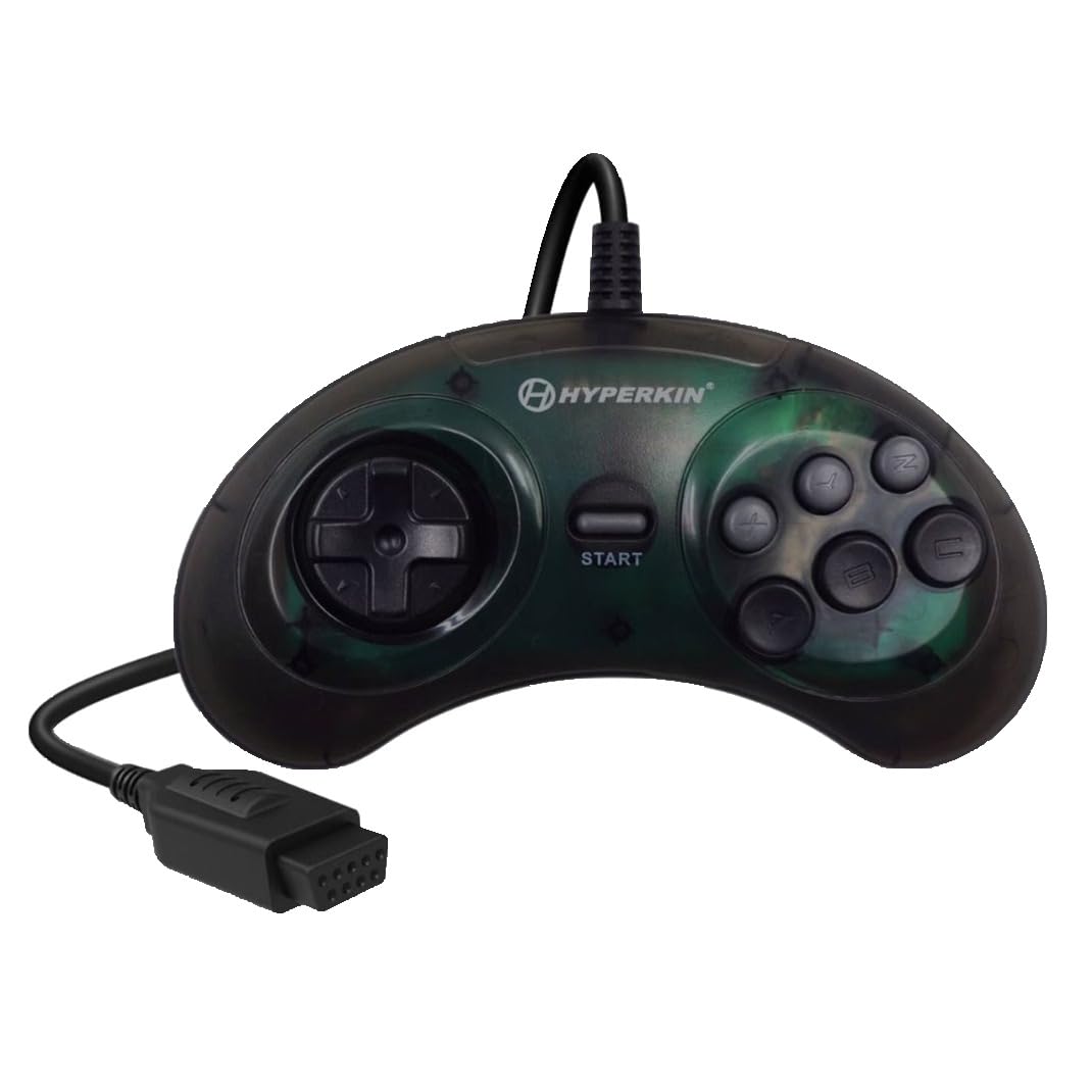 Hyperkin Sega Genesis GN6 Premium Six Button Gamepad Controller (Space Black) - Sega Genesis Accessories Hyperkin
